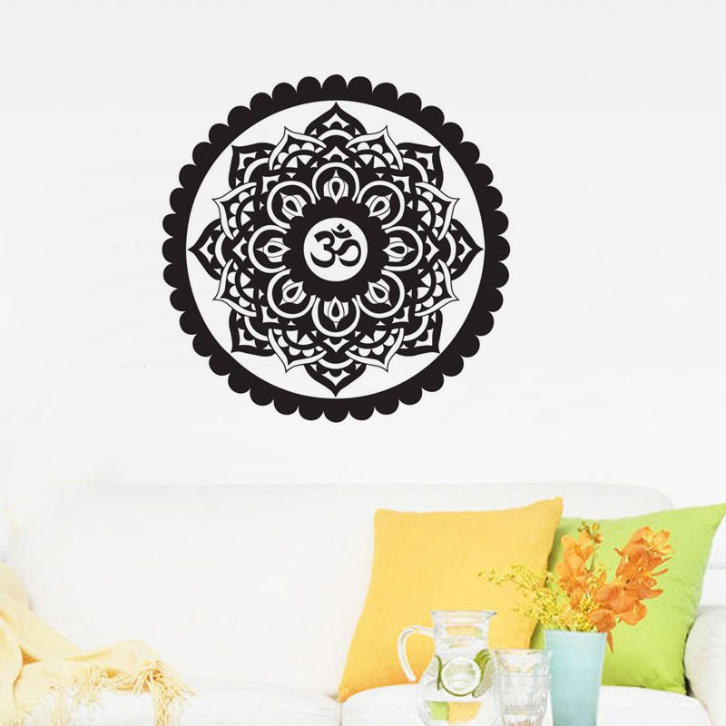 Indian Wall Art Painting On The Wall Om Sign Mandala Wall Stickers Creation Adhesive Stickers Vinyl Decals From Moderndecal 10 17 Dhgate Com
