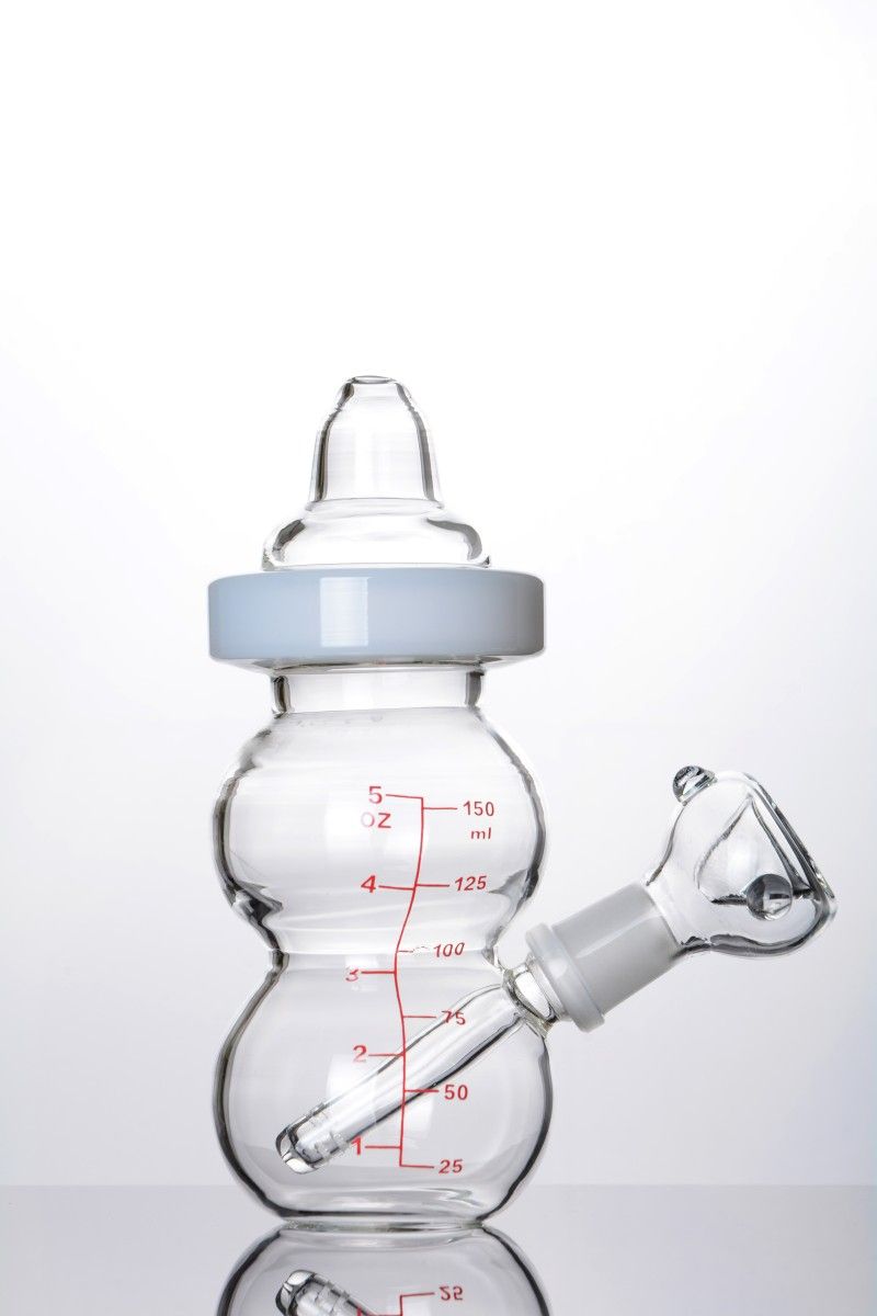 Saldos Online De Cachimbos De Agua Novo Bongo De Mamadeira De Petroleo Plataformas De Agua Bong Alimentador De Vidro Bong Com Pinholes Difusor Com 14mm Tigela De Vidro Grosso Dab Rigs 6 3