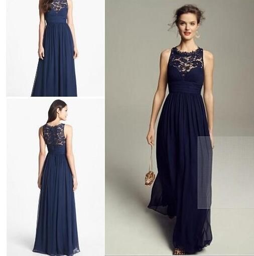 navy floor length bridesmaid dresses