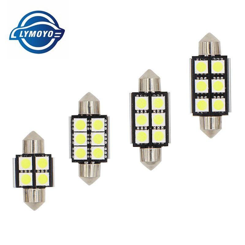 6 LED 36mm White Reg Plate Interior 6000K Bulb Light 5050 SMD C5W 6418 12V