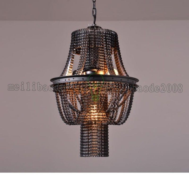 Retro Industrial Vintage Bicycle Chain Wheel Rim Edison Bulb