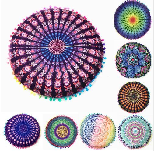 Mandala Floor Pillows Indian Tapestry Bohemian Throw Meditation Cushion Cover UK