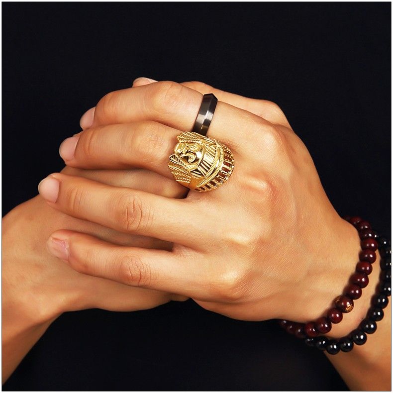 Mens Jewelry Steel Carving Indian Jewelry Rings Ancient Maya