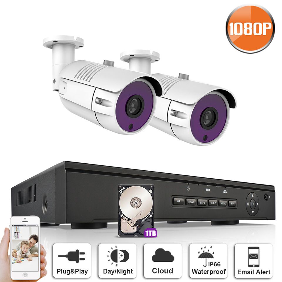 2021 ANRAN P2P Plug And Play 1080P HD H.264 4CH POE NVR 36 IR Day Night