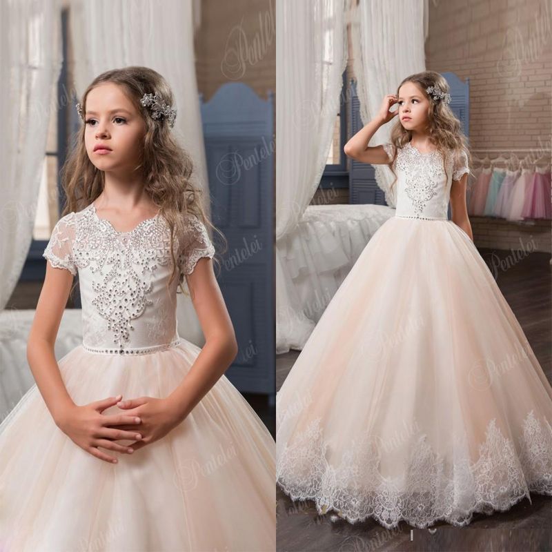 blush pink flower girl dresses uk