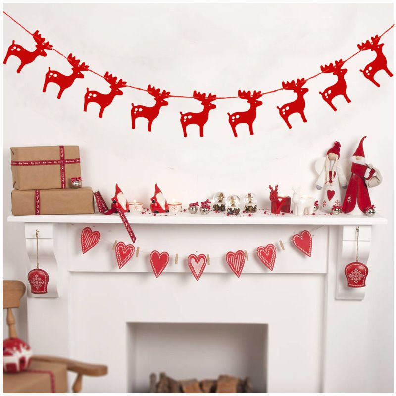 Christmas Decor Elk Paper Garlands String Hanging Flag New Year Party Decoration Flowers Pennants Bunting Wedding Party S201712 Girl Birthday Party