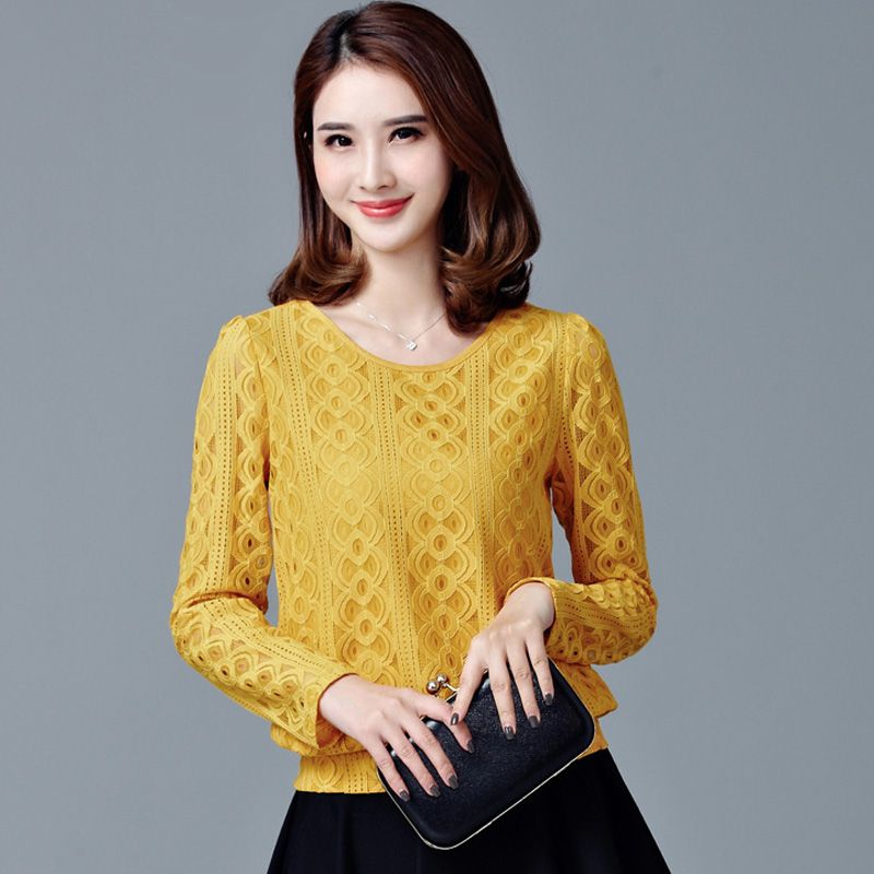yellow lace blouse