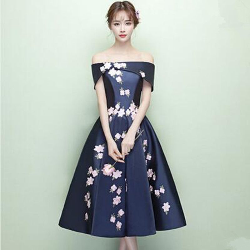 off shoulder vintage cocktail dress