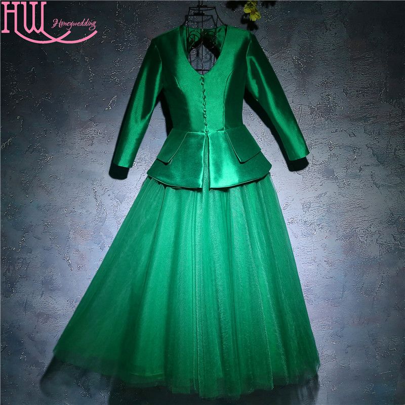 tea length emerald green dress