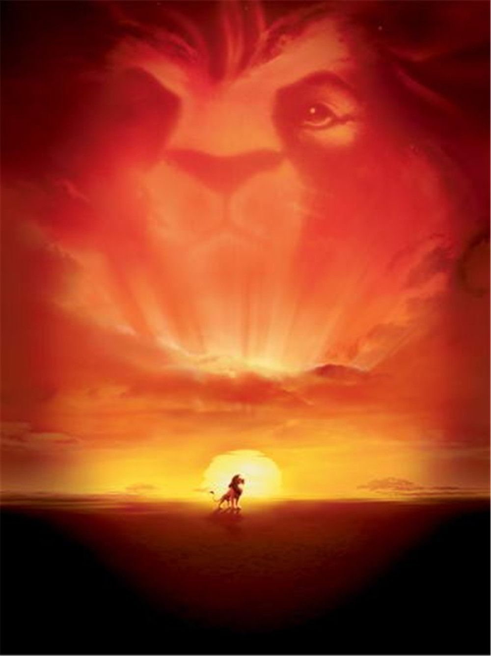 Lion King Cartoon Backdrop Vinyl Cloth Beautiful Sunset Digital Kid Studio  Background Children Photography Backgrounds 5x7ft