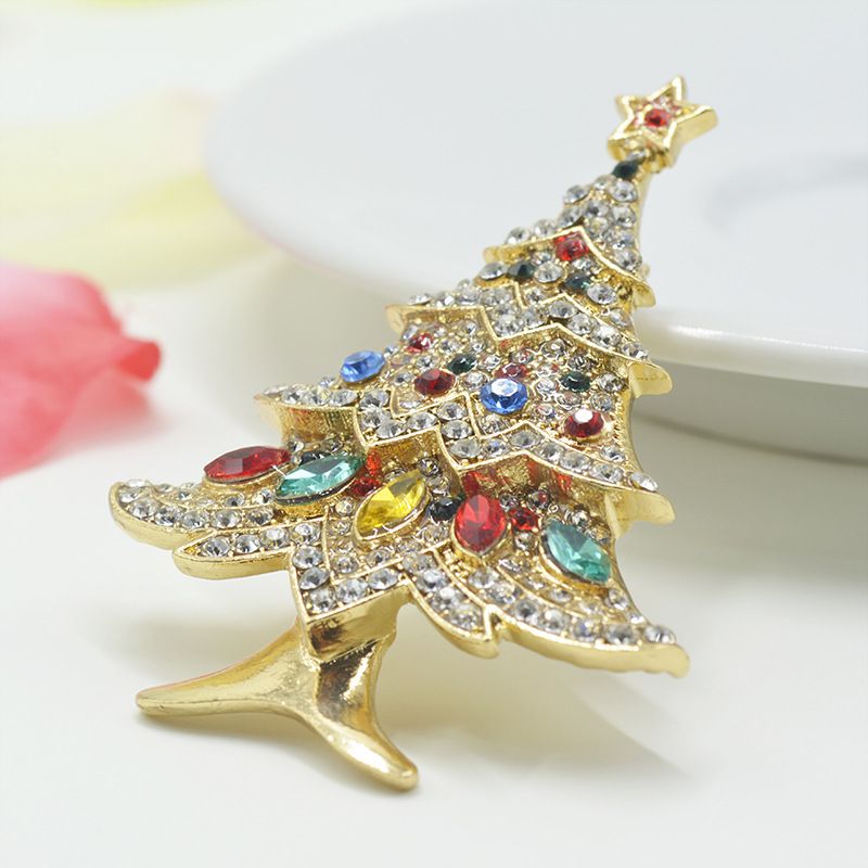 Acquista Spilla A Forma Di Albero Di Natale Vintage Spilla Di Strass Natalizia Spilla In Oro Con Albero Di Natale Gioielleria Natalizia Degli Anni 60 Regalo Mamma Nonna A 37 74 Dal