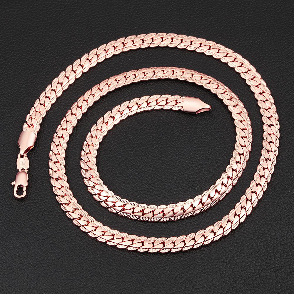 2020 Trendy Rose Gold Plated Chain For Men/Women Jewelry Wholesale 18K Stamp Necklace Snake Bone