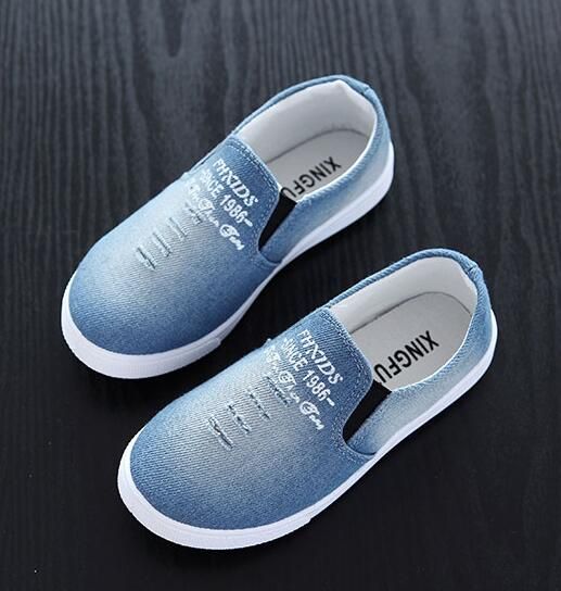 Kids Boys Girls Canvas Casual Sneakers Children Loafers Flat Solid Slip-on Shoes