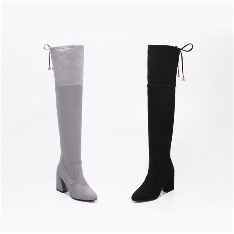 grey over the knee boots uk