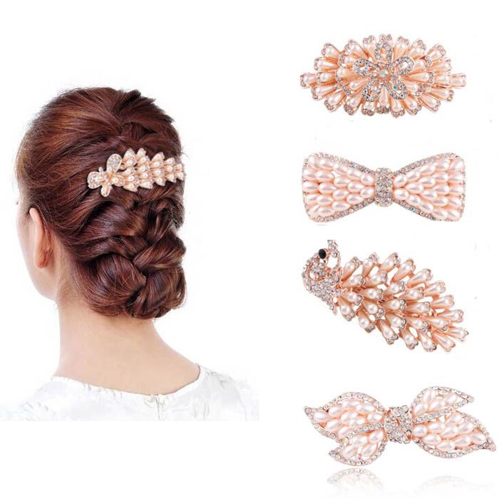 Cute Fashion Große Perle Haarspangen Pins Klauen Barrettes Zubehör
