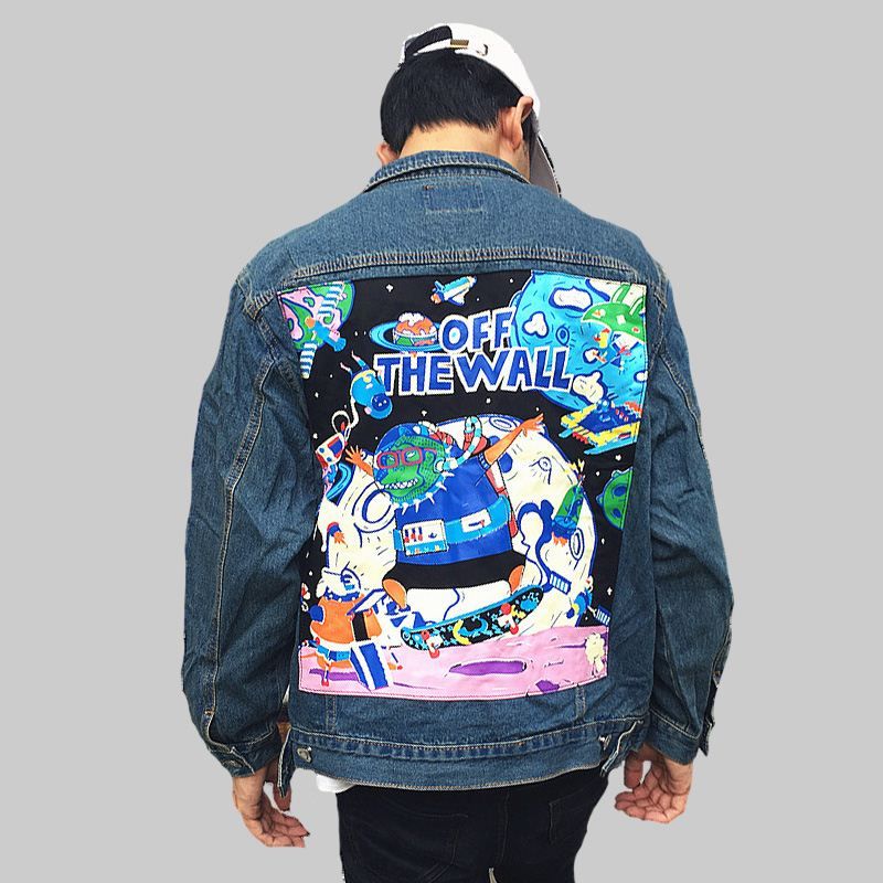mens jean jacket with patches
