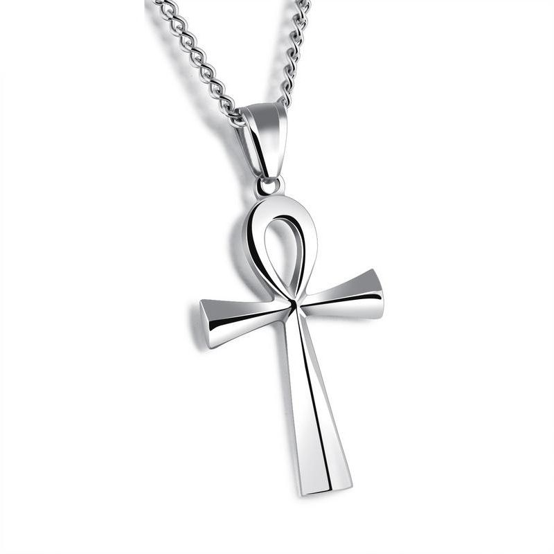 stainless steel ankh necklace