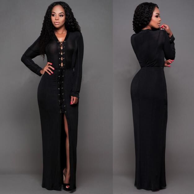 plus size high slit maxi dress