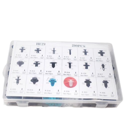 299pcs 18 Sizes Car Body Push Pin Rivet Clip Fastener Mud Moulding Trim Special