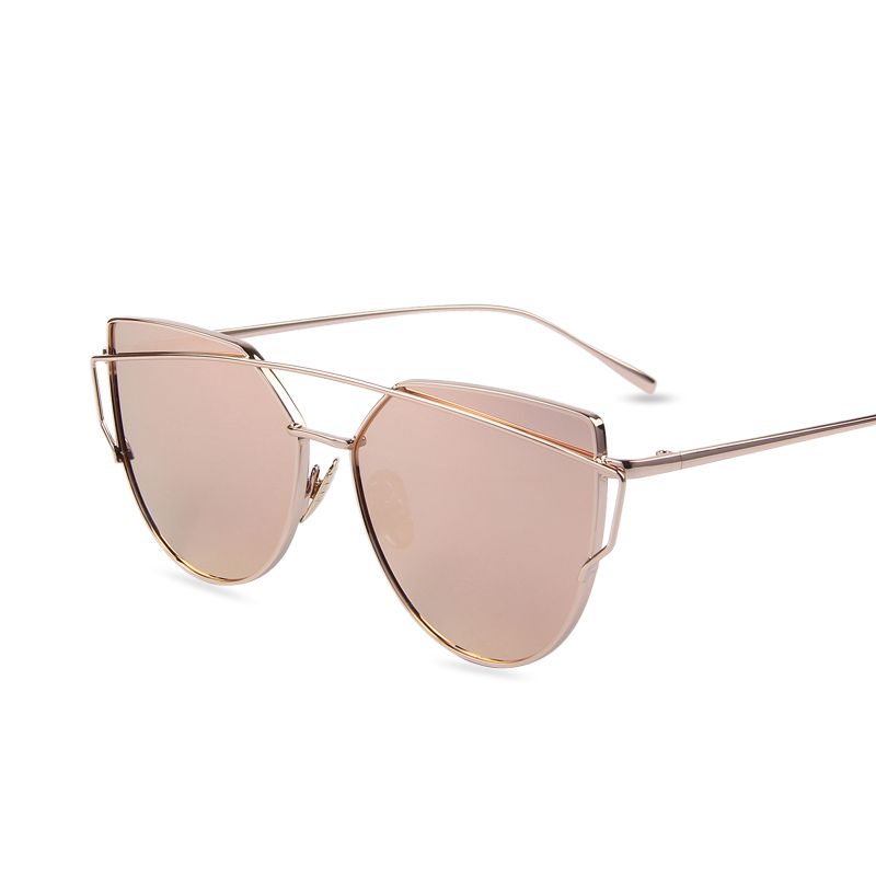 cat eye aviator sunglasses rose gold