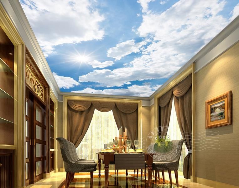 3d Ceiling Custom 3d Blue Sky And White Clouds Radiant Sky