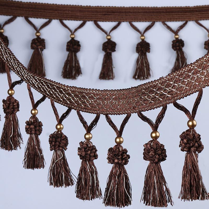 Strawberry Lace Beaded Tassel Fringe Hanging Ball Trim Craft