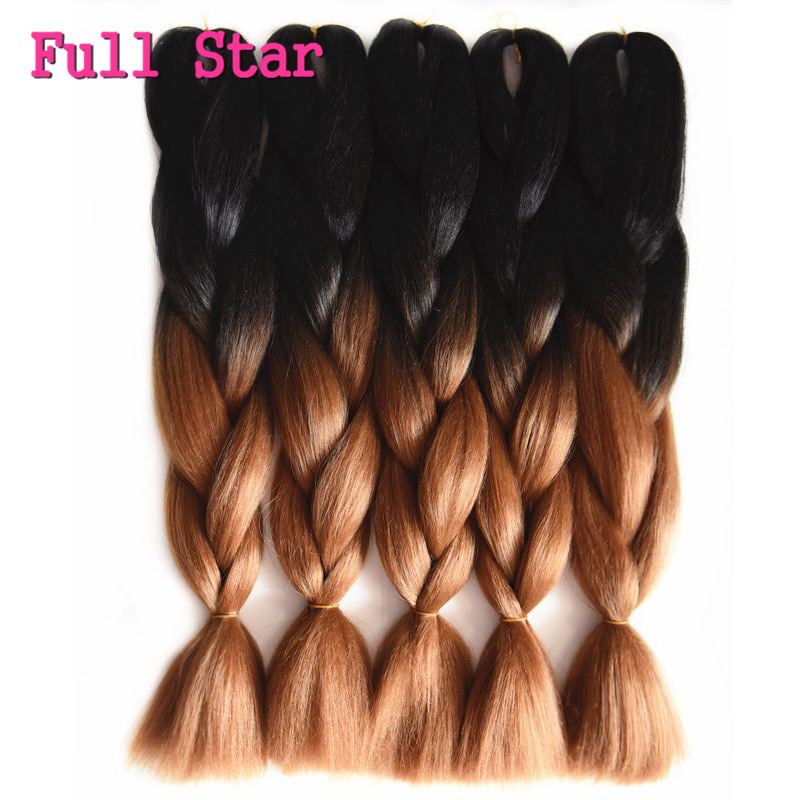 24 Inch Crochet Braids Black Purple Blue Ombre Ombre Kanekalon