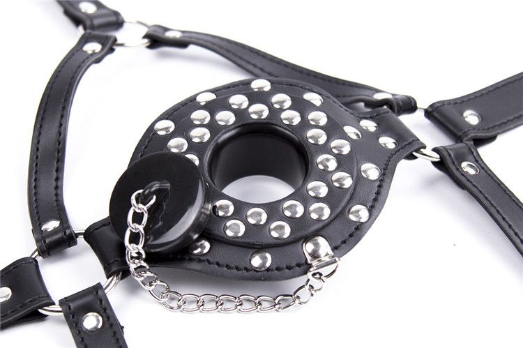 Leather Straps with Mouth Ball and 2 Clamps Relaxing toy for Couples Game