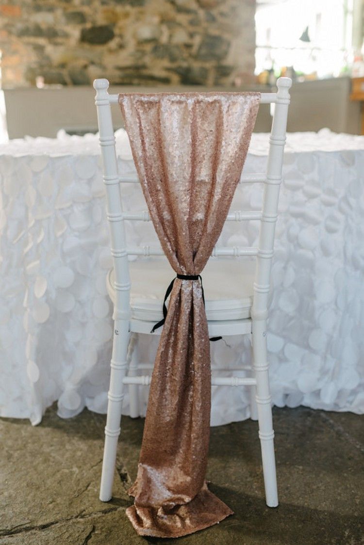 2020 Luxury Rose Gold Sequin Chair Sashes Custom Made Wedding