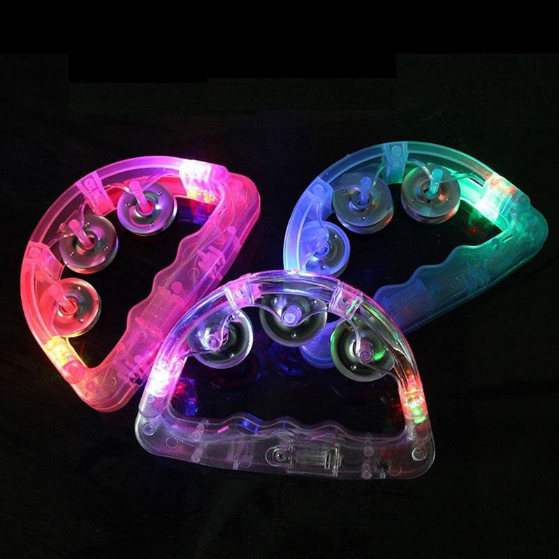 Colorful LED Flashing Baby Rattle Hand Bell Light Up LED Tambourine