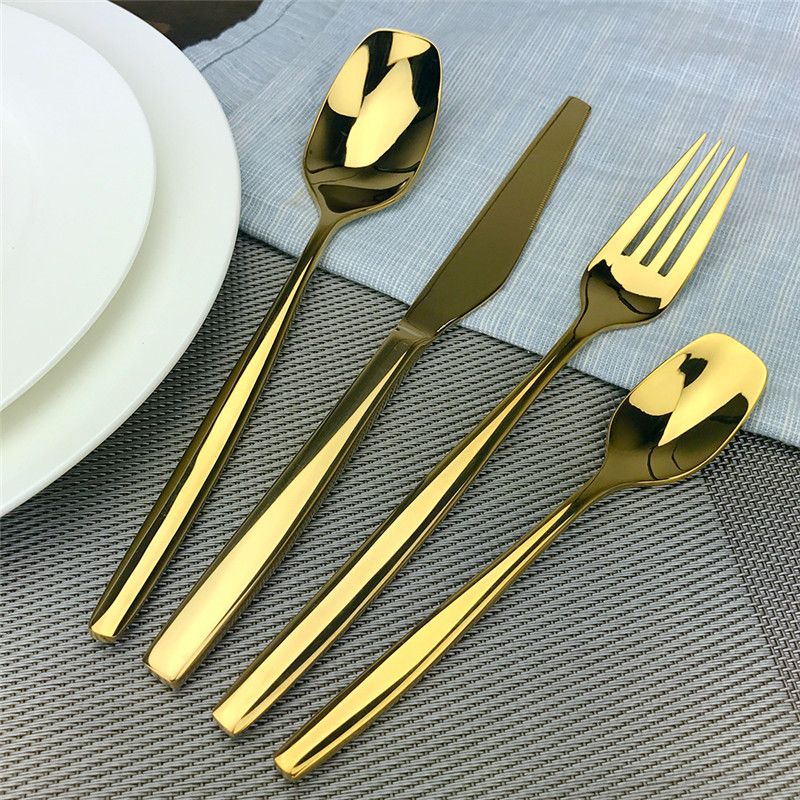 Luxury Gold Flatware Sets 18/10 Stainless Steel Cutlery Set Includes
