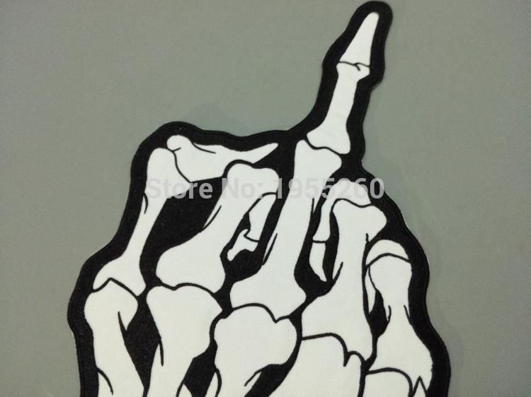 Acquista 13 Pollici Dito Medio Grande Ricamo Patch Il Rivestimento Del Motociclista Del Motociclo 33 22 Centimetri A 7 52 Dal Ssp686 Dhgate Com