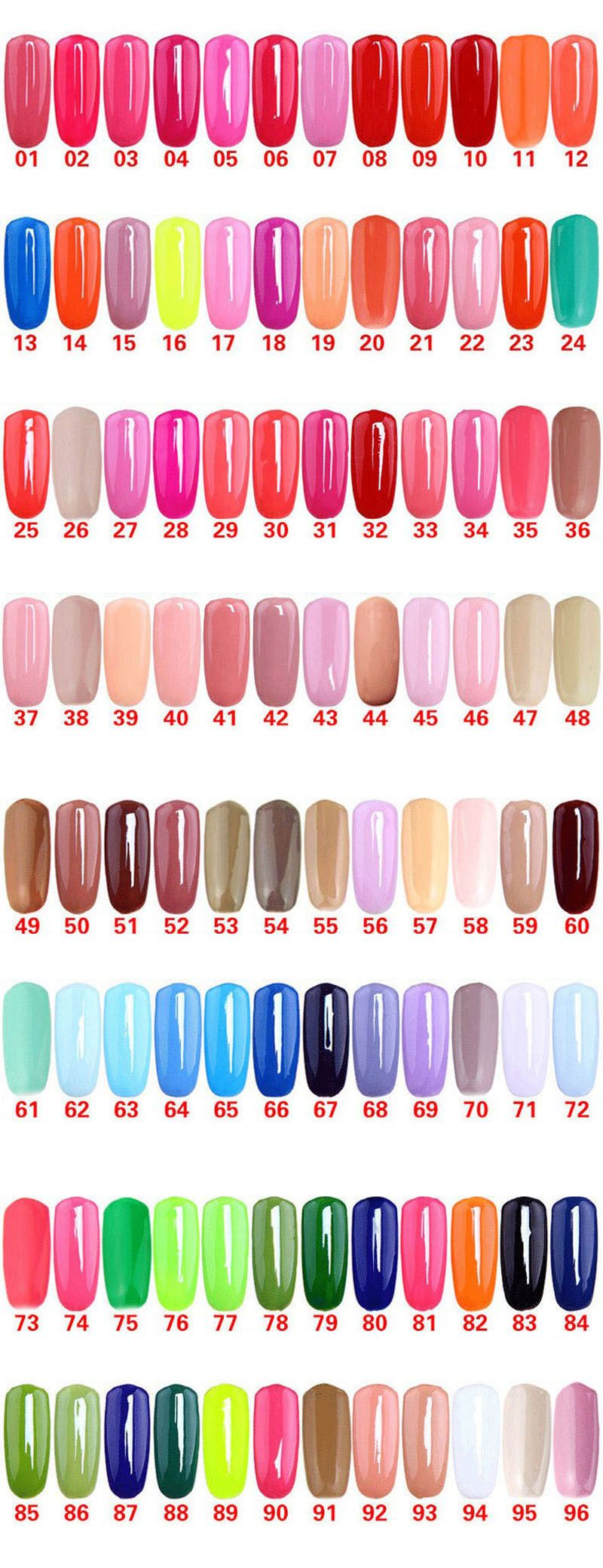 Gelish Gel Color Chart