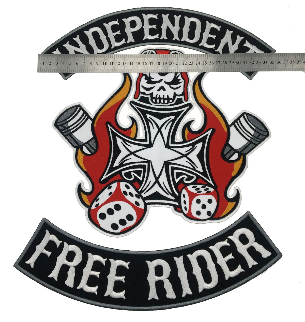 Free Rider 12" Rocker banner LIVE TO RIDE best quality Sew-On biker patch