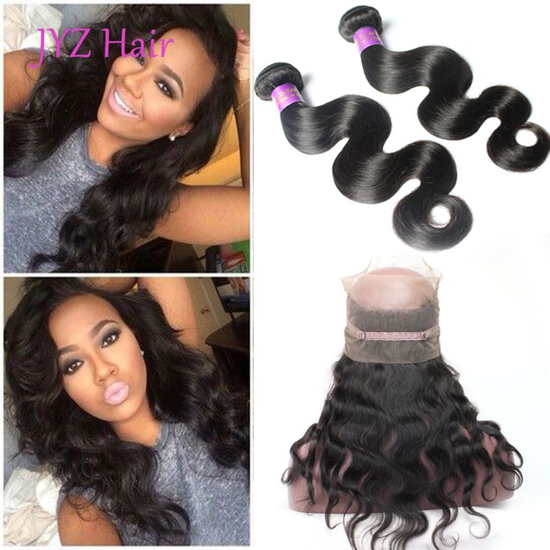 2019 Brazilian Body Wave 2 Bundles With 360 Lace Frontal Brazilian