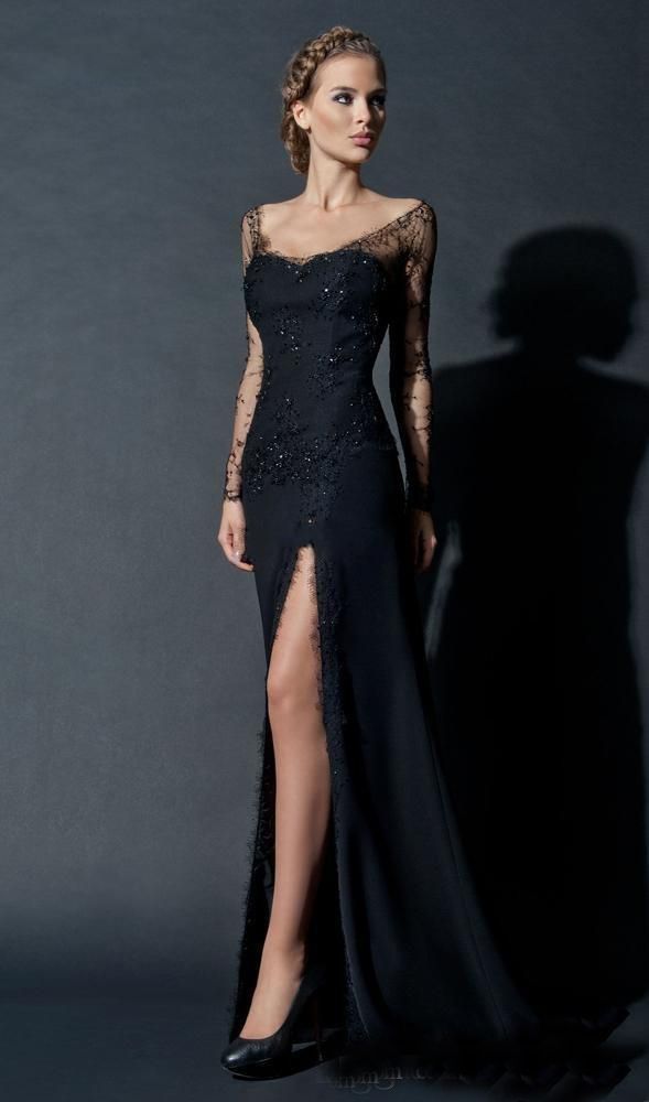 evening gown with slit