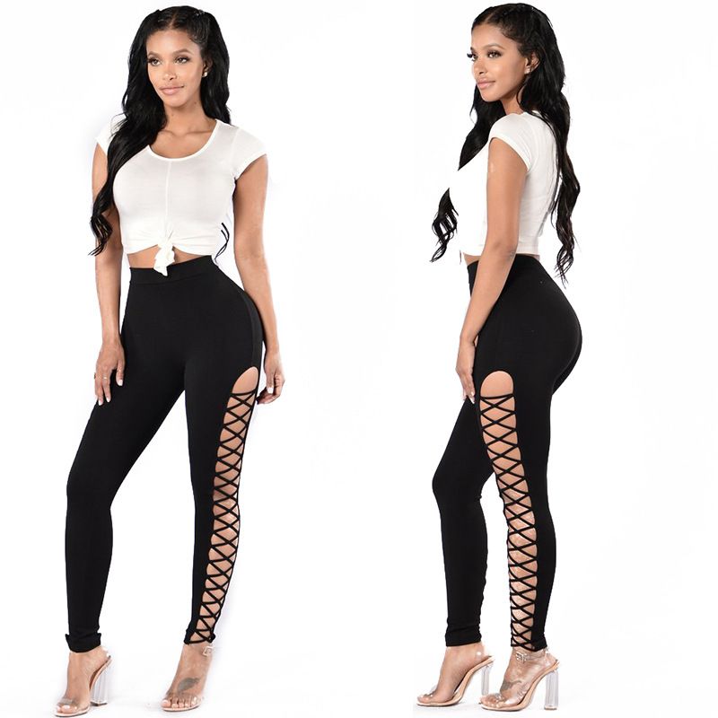 Acquistare Moda Sexy Nuovo Buco Scava Fuori Leggings Plus Size Primavera  Autunno Donna Vita Alta Leggings Strap Cinghia Pantaloni Pantaloni  Economico | Consegna Veloce E Qualità | It.Dhgate