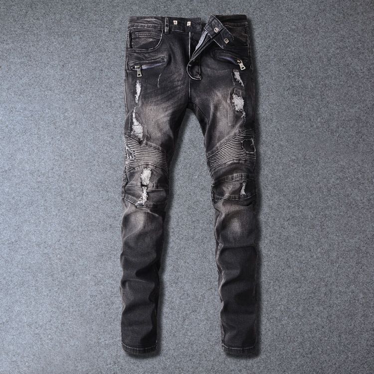 Compra Alta Calidad Negro Rasgado Flaco Biker Jeans Para Hombres Rodilla  Destroyed Denim Jeans Estilo De La Motocicleta Para Hombre Barato | Entrega  Rápida Y Calidad | Es.Dhgate