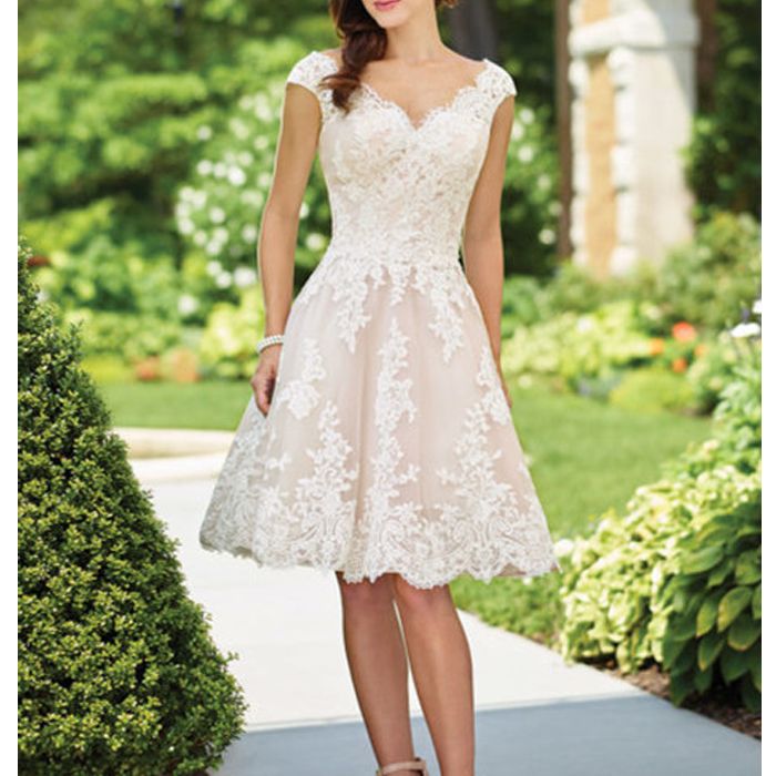 Compra Nuevo Vestido De Novia Corto De Encaje Vintage Con Mangas Largas Y  Cuello En V Keen Lengh 2019 Vestidos De Novia Barato | Entrega Rápida Y  Calidad | Es.Dhgate