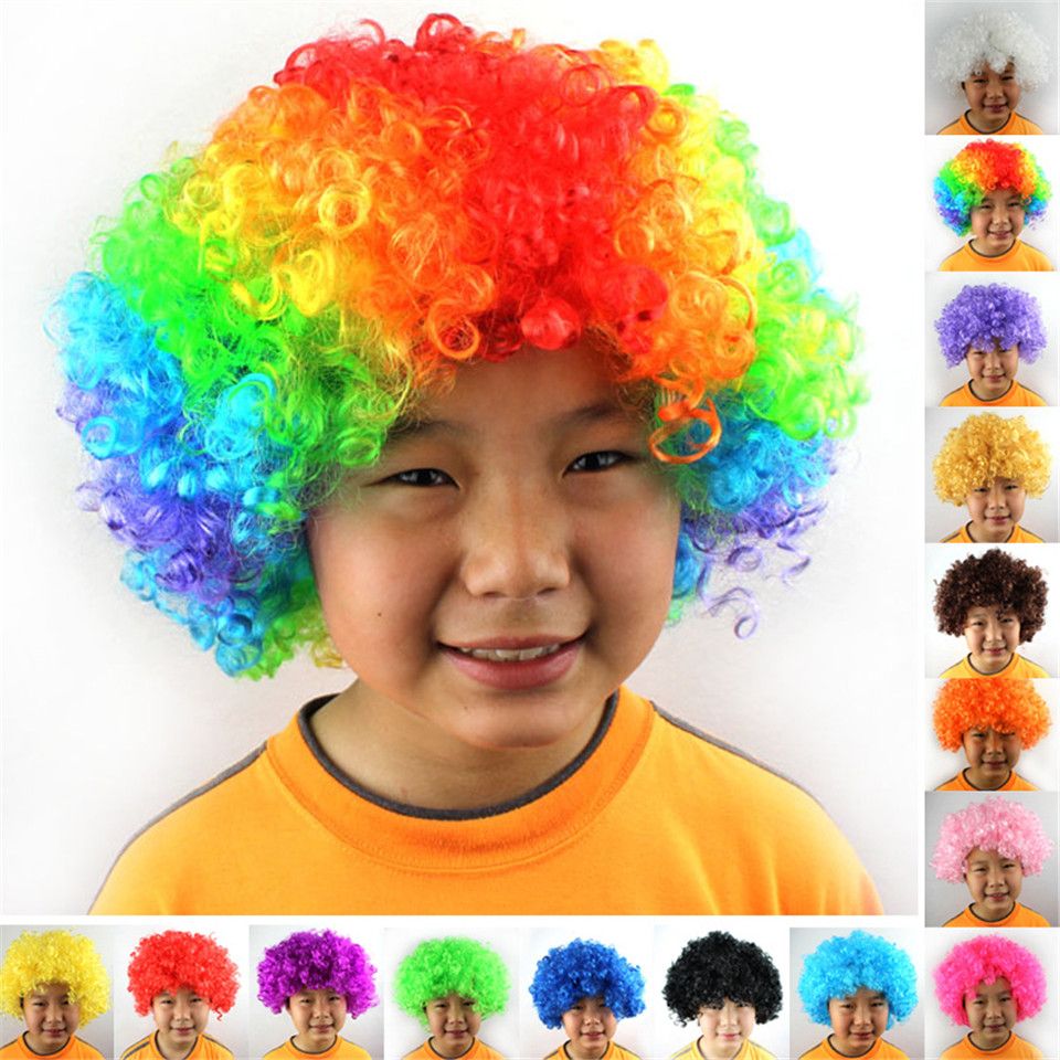 rainbow afro wig