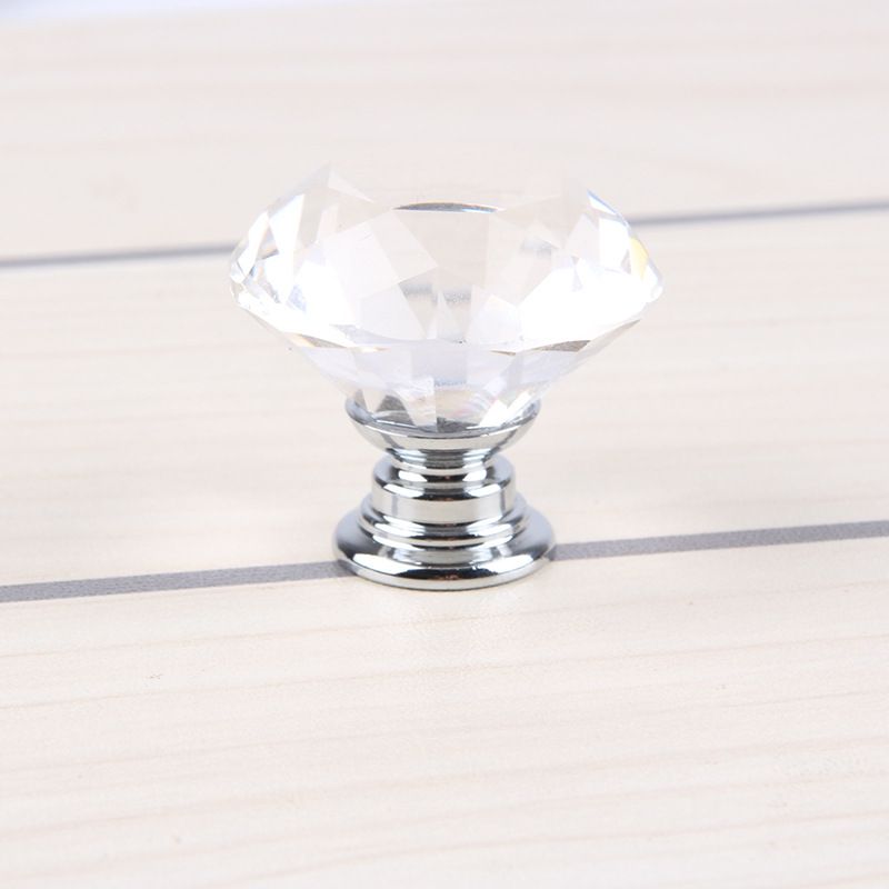 2020 Free Dhl 30mm Glass Cabinet Knob Drawer Shiny Polished Chrome