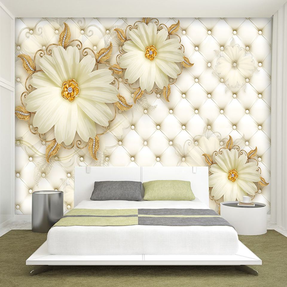 Custom Advanced Photo Wallpaper Modern 3d Fresco 3d Luxury Gold Flowers For Warm Living Room Sofa Tv Wall Background Decoration Hi Def Wallpapers High