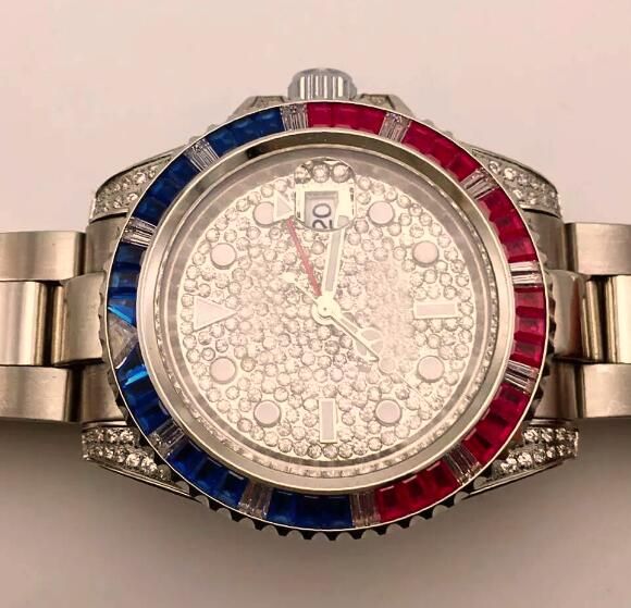 Hochwertige Luxus-automatische Uhren Diamanten Lünette Zifferblatt Fashionmen mechanische Armbanduhren aus Edelstahl Schnallen