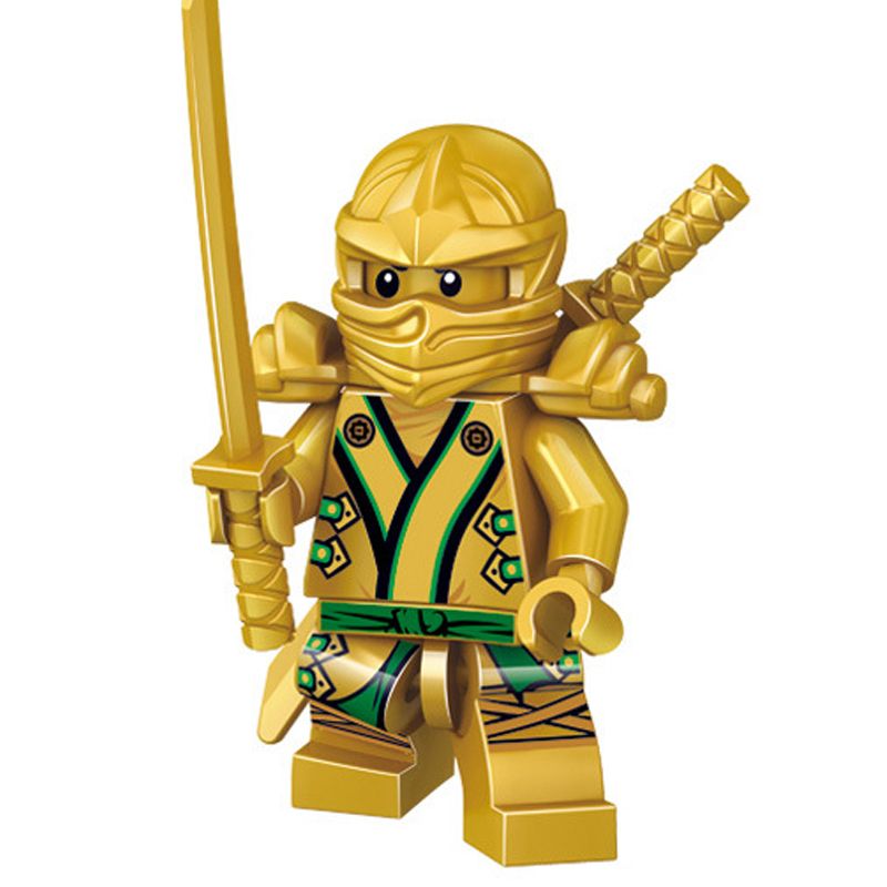 Gold Ninja Figures With Weapons Minifig Cole Kai Jay Lloyd Nya Skylor ...