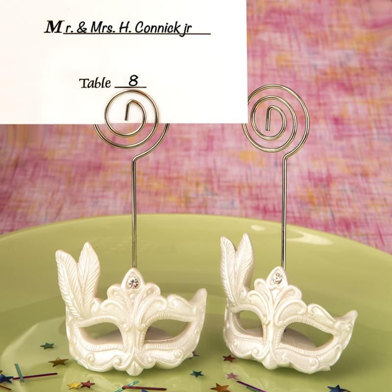 Resin Masquerade Mask Place Card Holder For Wedding Table