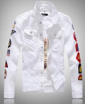 men's white jean jacket