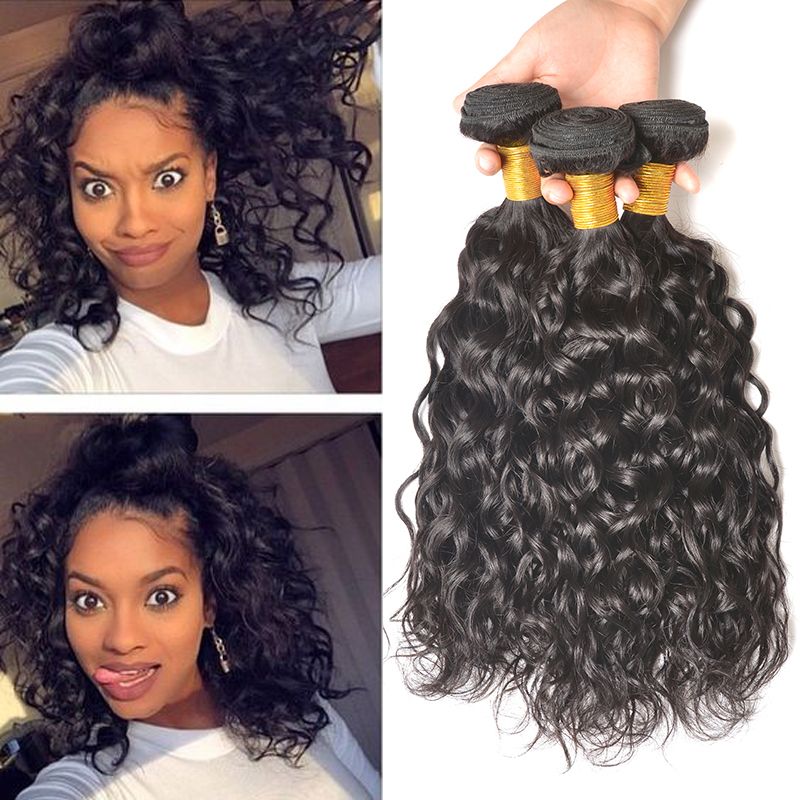 3 Water Wave Human Hair Wefts 8a Raw Unprocessed Virgin Indian