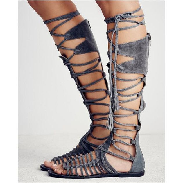 Manera Mujeres De Botas Estilo La Rodilla Talón Plano Alta Sandalias Compre Cruzada Nuevas Verano Fringe Mujer Bohemio Gladiador Boho Más Lttl XZiPulOkTw