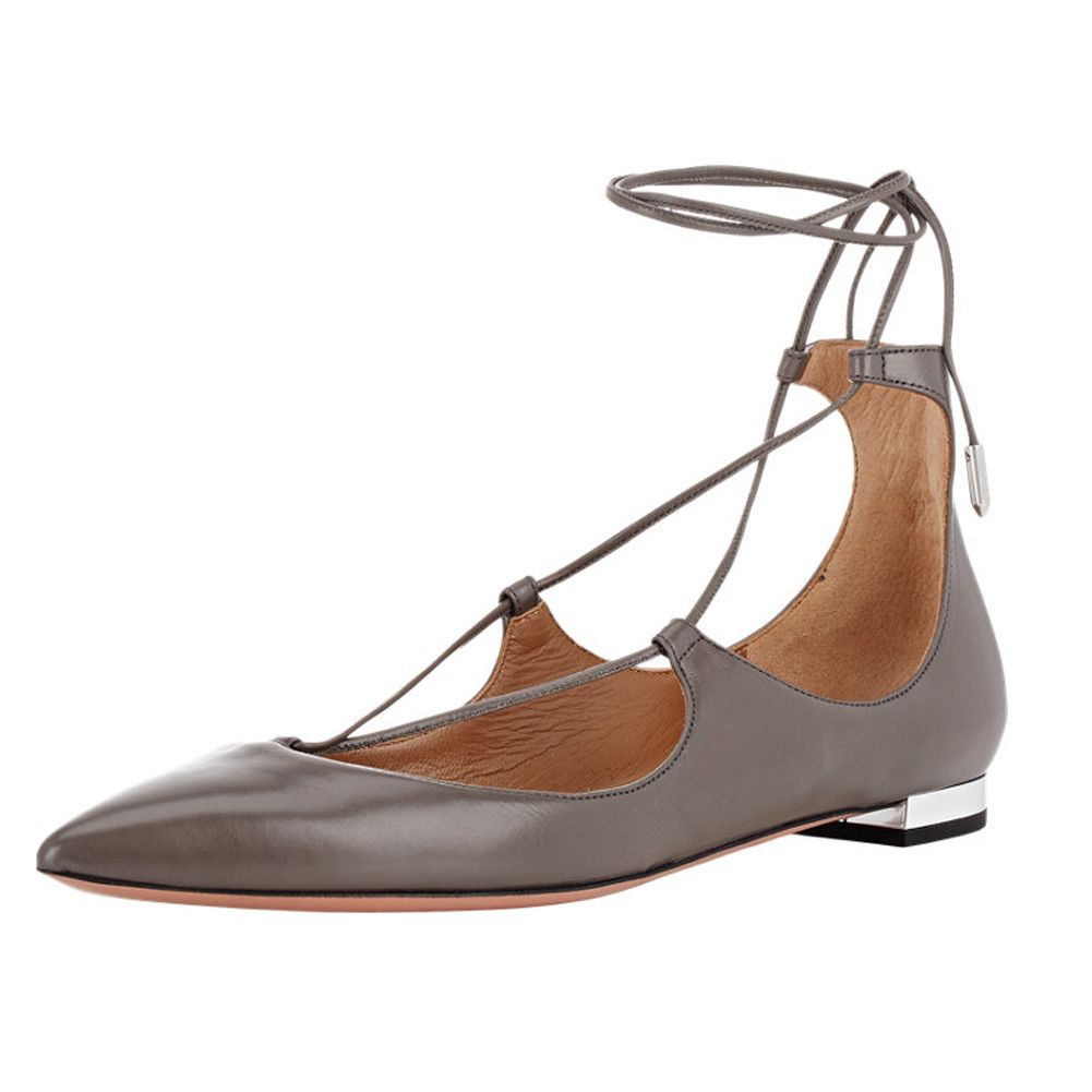 ankle tie ballet flats