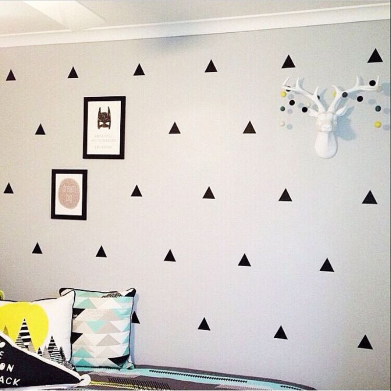 Triangle Wall Stickers Removable Wall Decals Nursery Decor Wall Art Home Decor Black And White Instagram Room Baby Design New Contemporary Wall